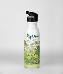 Stay hydrated with premium stainless steel wide mouth 750 ml  reusable Bottle - Green is Life