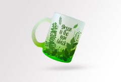 Find Your Shade of Green: Premium green shaded 350 ml green glass mug - Green is is the New Black