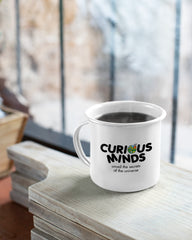 Unlock Your Imagination: Curious Minds durable Stainless Steel 350ml White Metal Mug - Curious Minds Unveil Secret