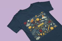 Journey into Imagination: Joyful premium Roundneck Cotton Kids T-Shirt - Curious Minds Expand Horizons