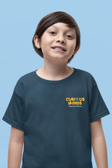 Journey into Imagination: Joyful premium Roundneck Cotton Kids T-Shirt - Curious Minds Expand Horizons