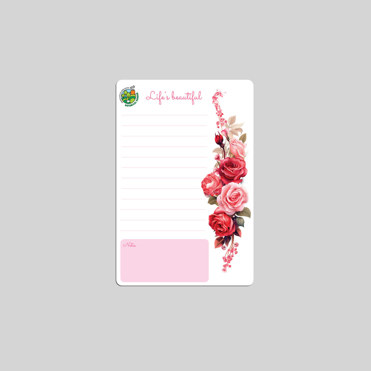 Stay on Top of Your Tasks with beautiful designed Weeden (MDF) Fridge To-Do Board, Life is beautiful - Roses