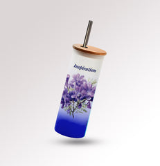 Elevate your drink with Premium Good looking frosted Glass  Tall Tumbler with Stainless Steel straw (Inspiration Indigo Color)