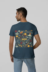 Journey into Imagination: Joyful premium Roundneck Cotton T-Shirt - Curious Minds Expand Horizons