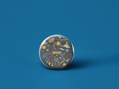 Express Your Curiosity: Curious Minds double sided stainless steel premium No Pin Twin Badges - Curious Minds Science