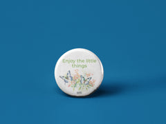 Express Elegance: Laugh & Enjoy Double sided stainless steel Premium No Pin Badges