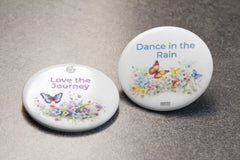 Express Elegance: Love & Dance Double sided stainless steel Premium No Pin Badges