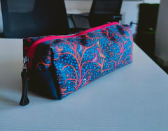 Organize in Style: Fashionable designed Premium Pencil Pouch - Gond Birds Red & White