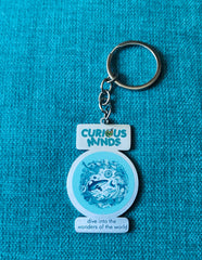 Key to Exploration Premium Stainless Steel Curious Minds Marine Life Metal Keychain