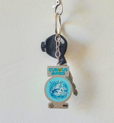 Key to Exploration Premium Stainless Steel Curious Minds Marine Life Metal Keychain