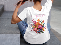 Floral Extravaganza: Premium Cotton Round Neck Oversize T-Shirt - So Beautiful Exotic Flowers