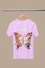 Elegance in Florals: Premium Cotton Round Neck Oversize T-Shirt - So Beautiful Roses