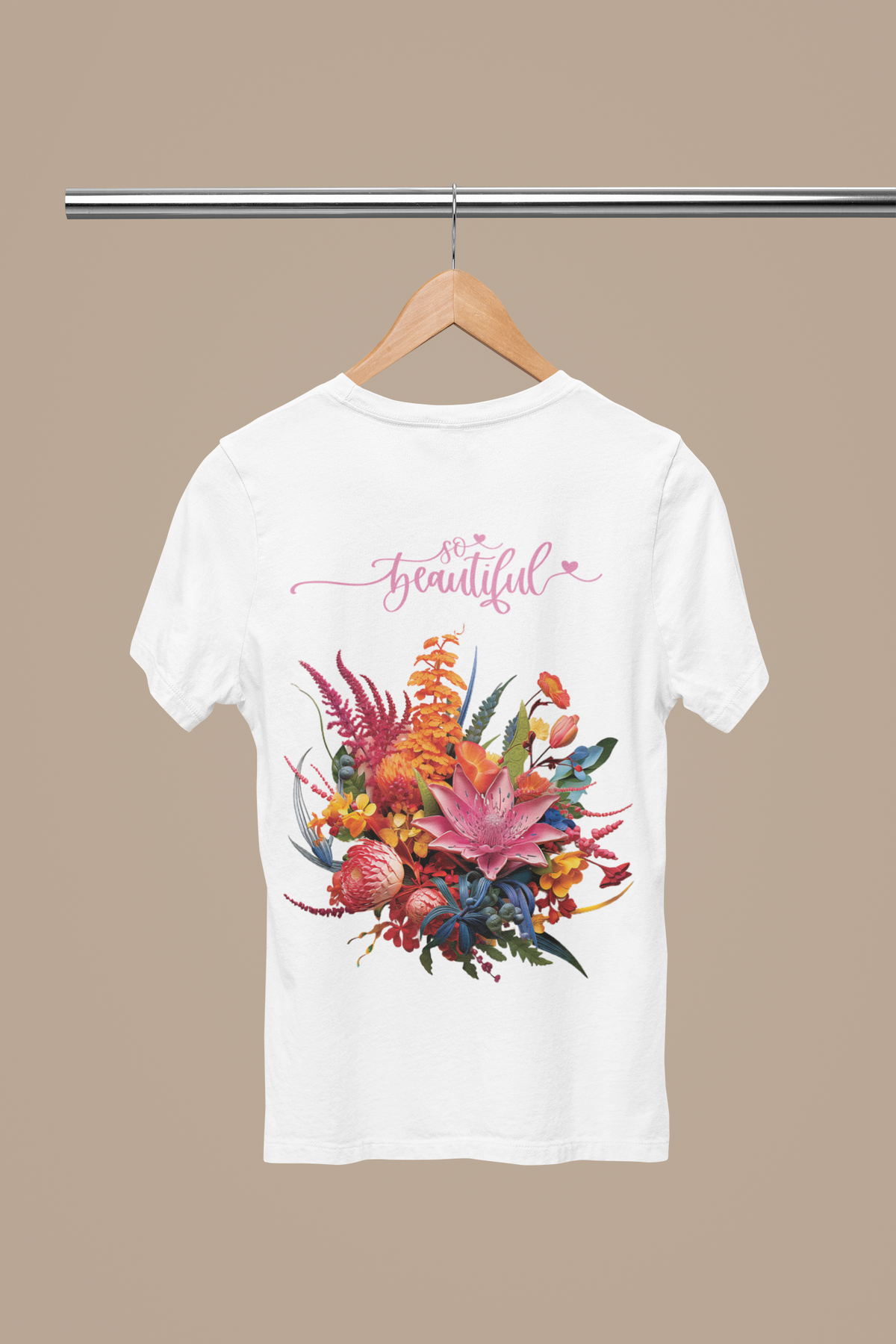 Floral Extravaganza: Premium Cotton Round Neck Oversize T-Shirt - So Beautiful Exotic Flowers